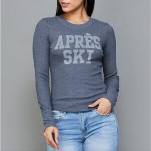 NEW American Eagle Printed Waffle Long Sleeve Stretch Top